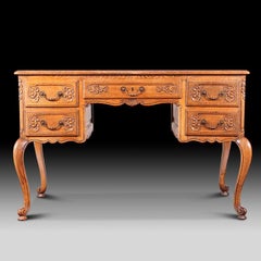 Carved Oak French Country Desk