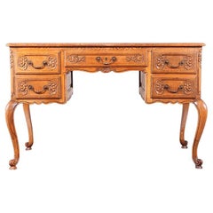 Carved Oak French Country Desk