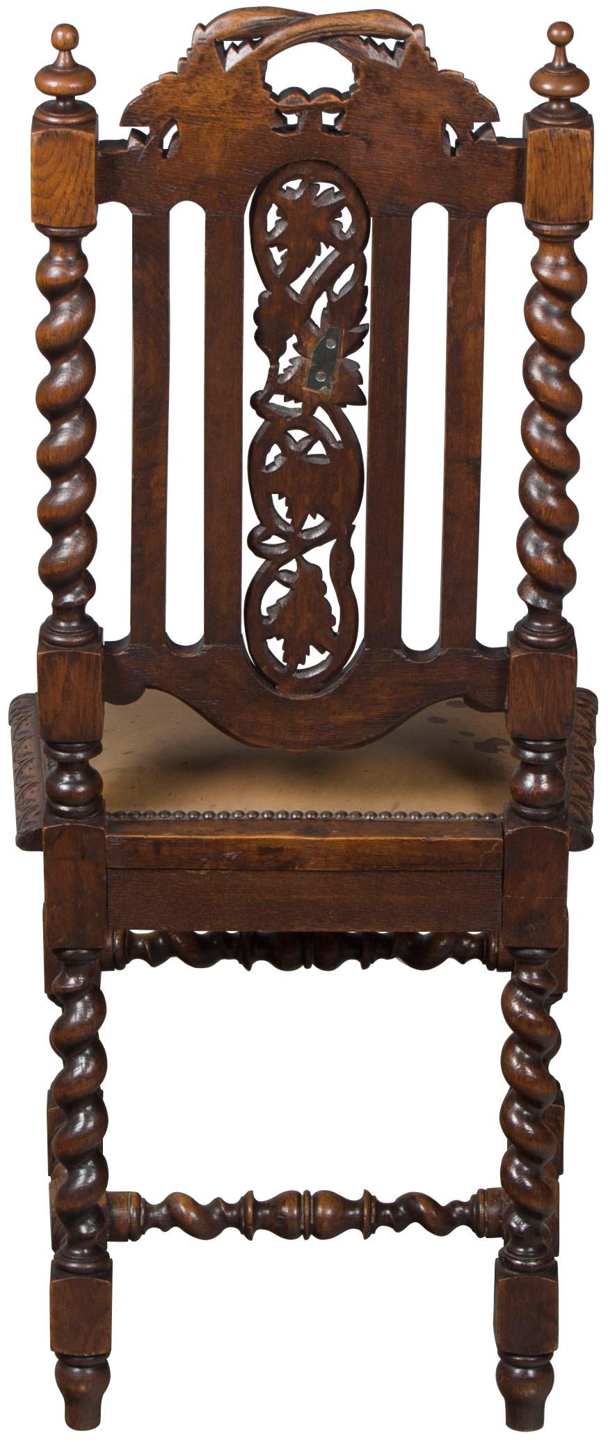 Carved Oak French Provincial Set of Six Dining Room Chairs 2