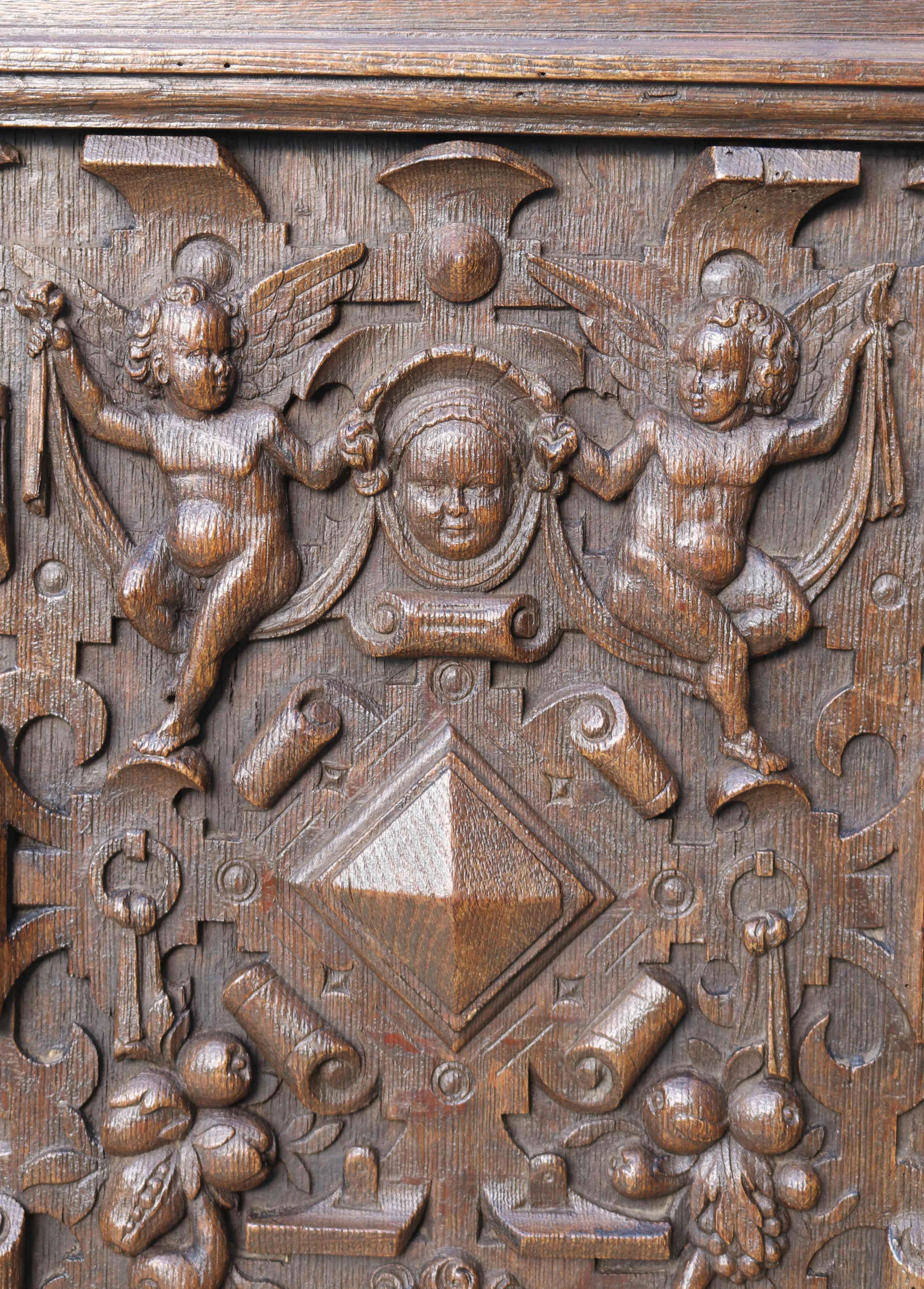 Carved Oak Georgian Panel For Sale 1