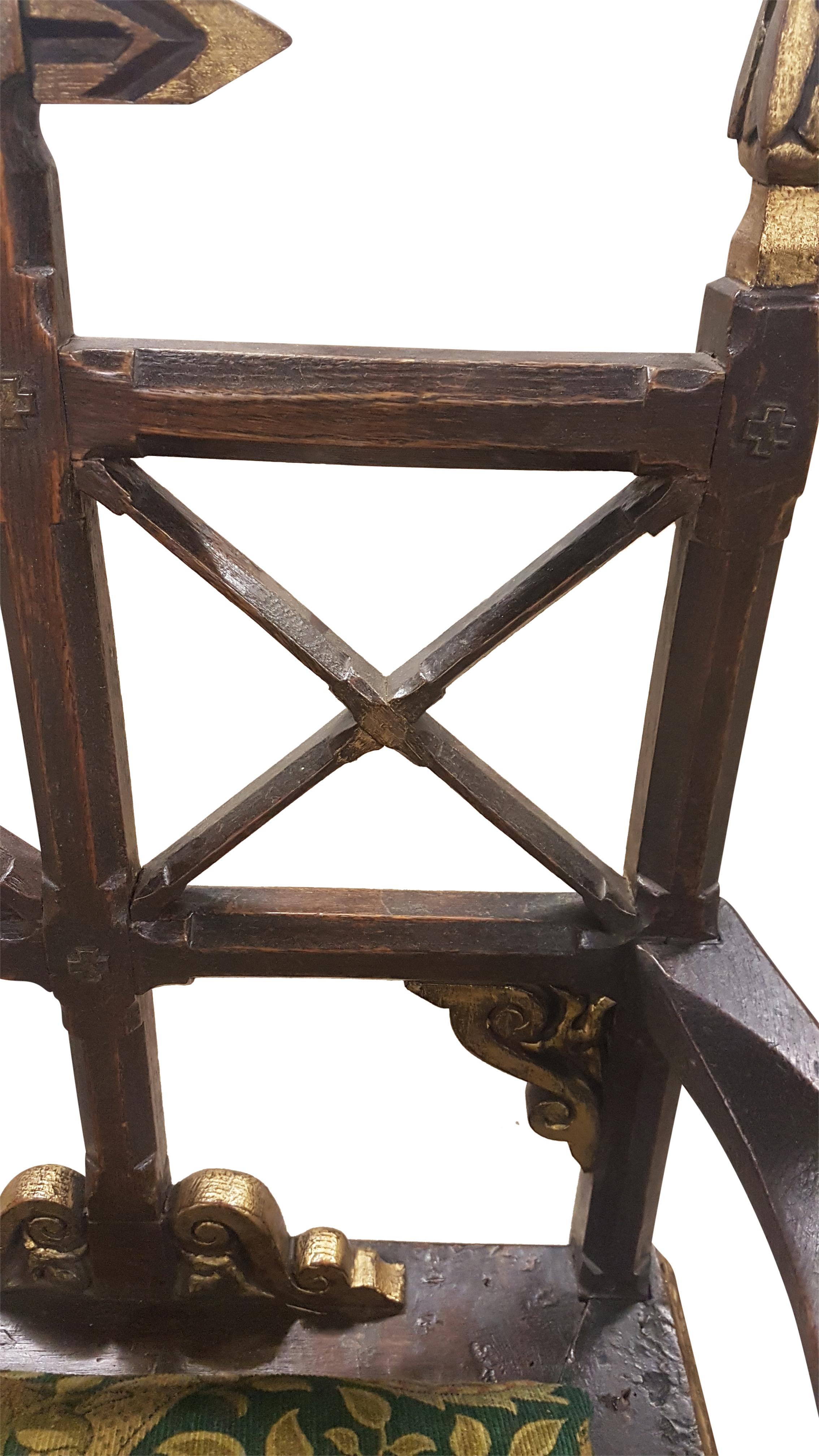 Carved Oak Gothic Ecclesiastical Oak Chair 4