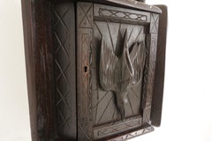 Carved Oak Gothic Hanging Corner Cabinet, Scotland 1870, H615
