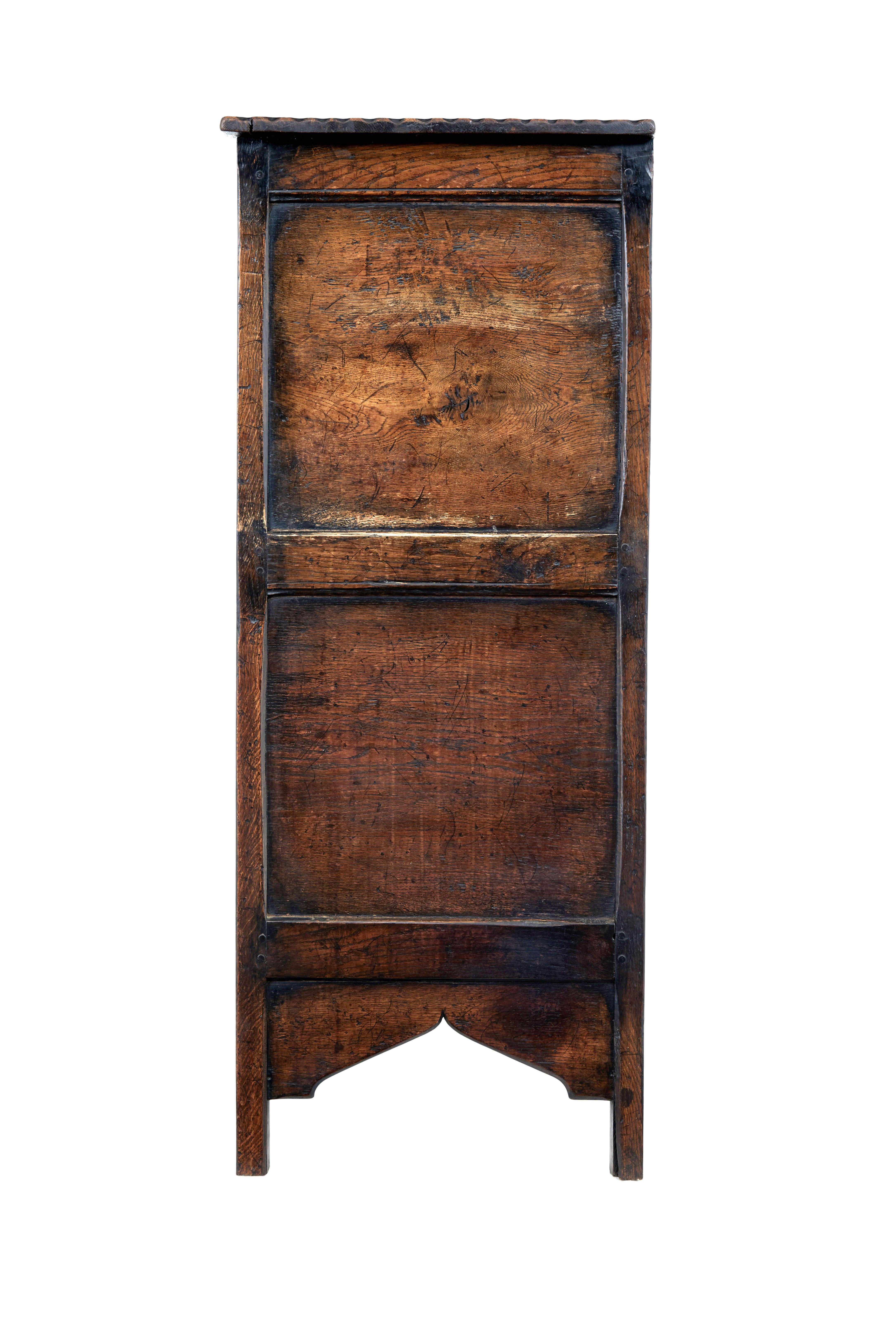 Oak Carved oak gothic revival food cupboard