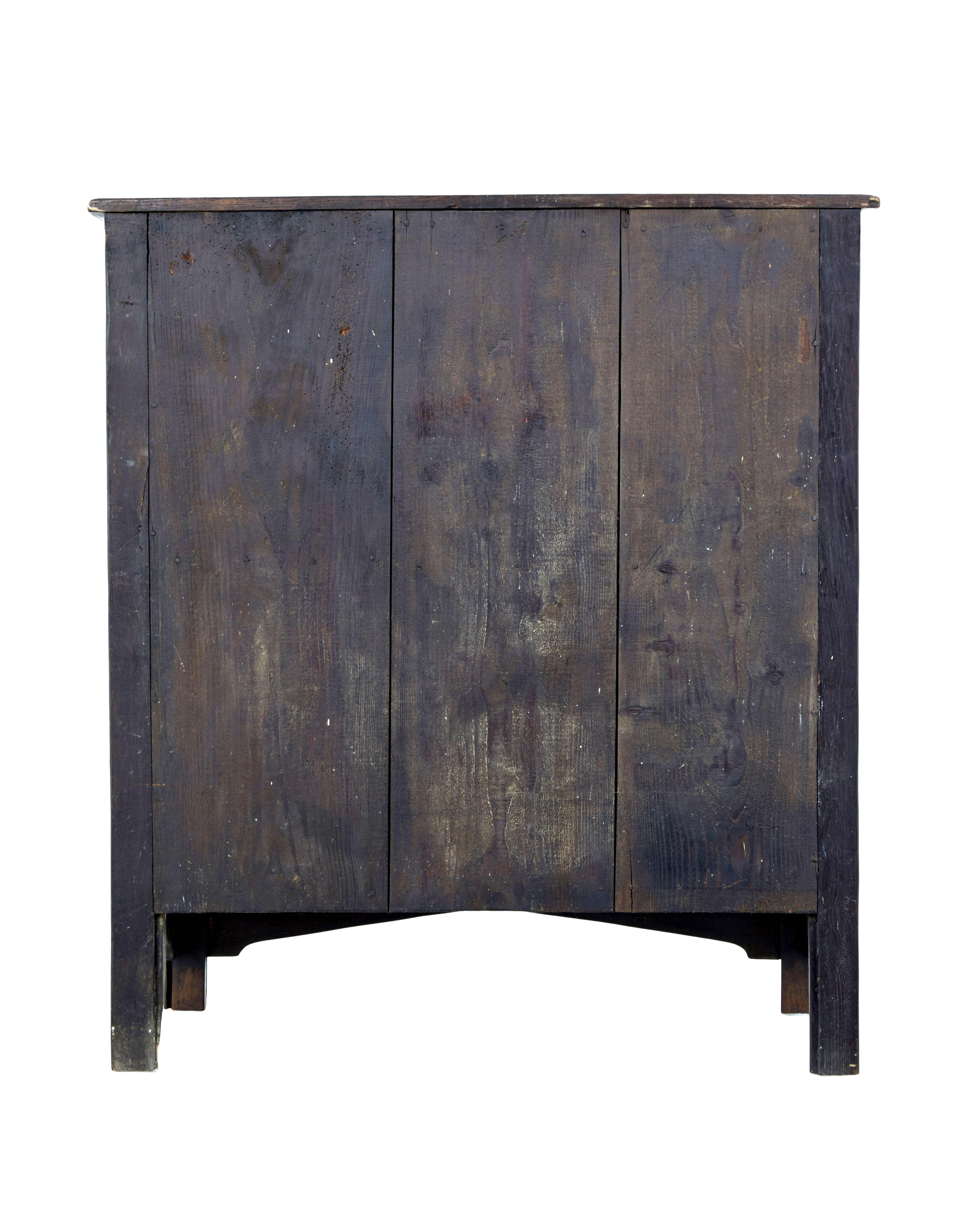 Carved oak gothic revival food cupboard 1