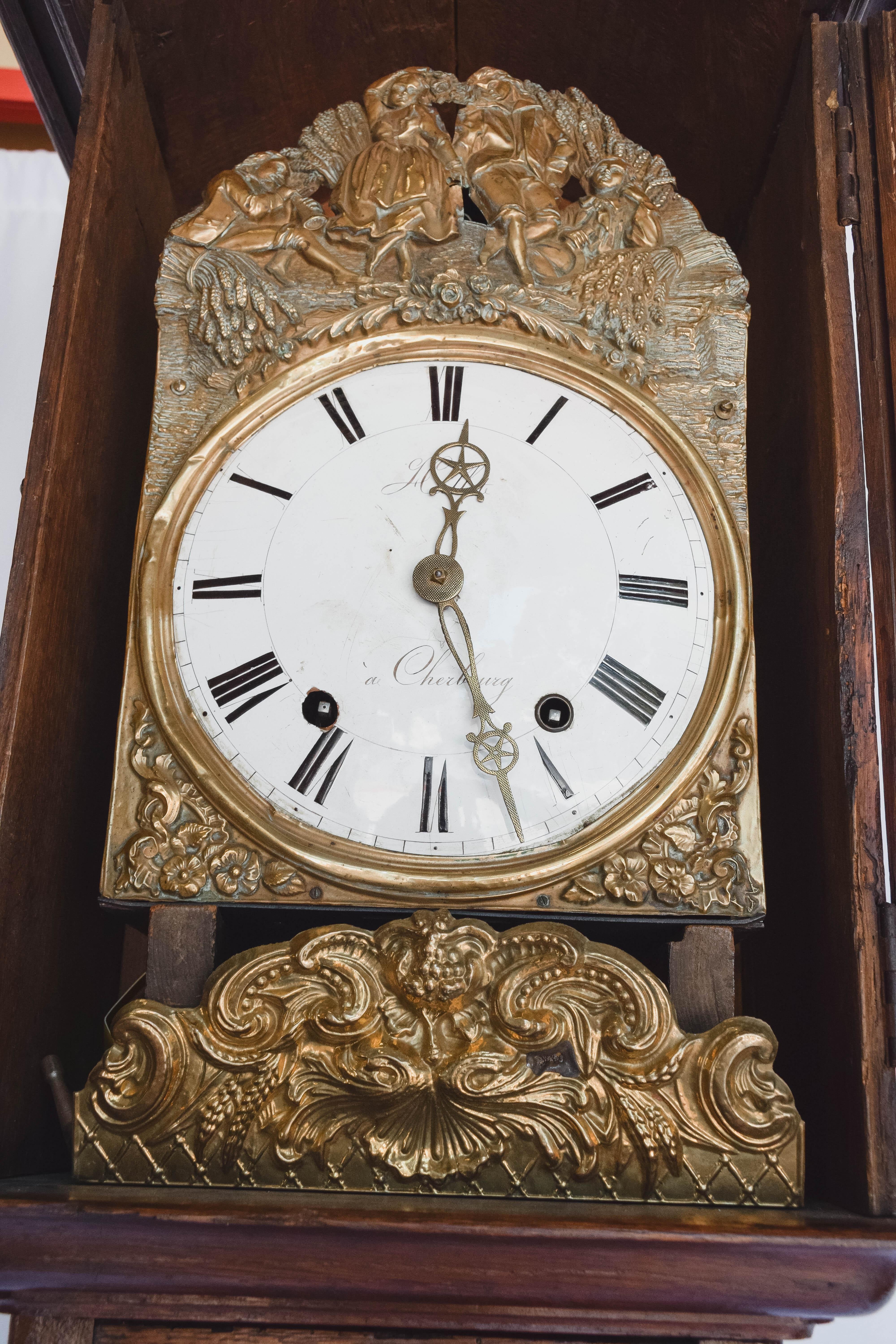 Superb Carved 18th c French Lantern Clock Case with Movement 2