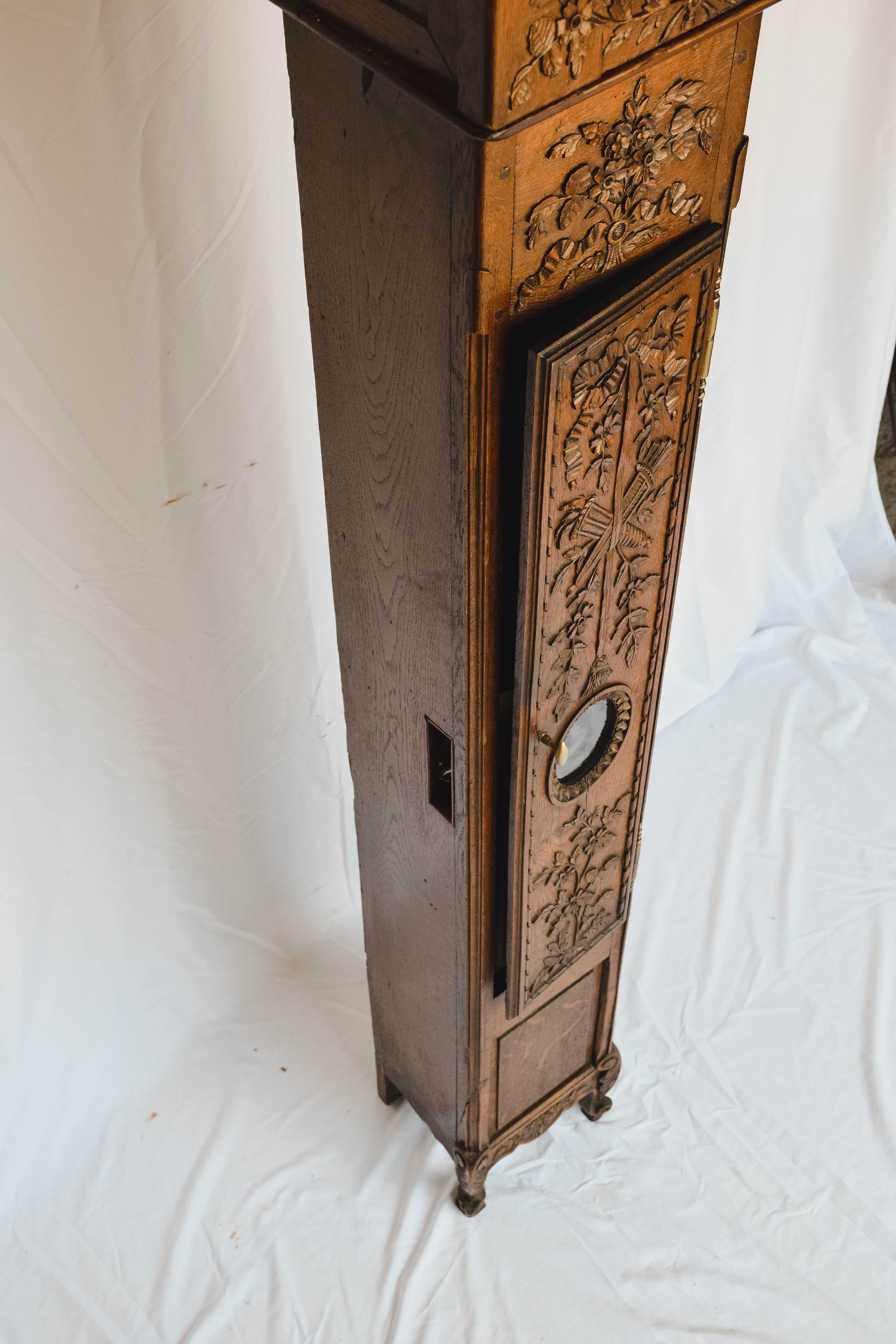 Superb Carved 18th c French Lantern Clock Case with Movement 4