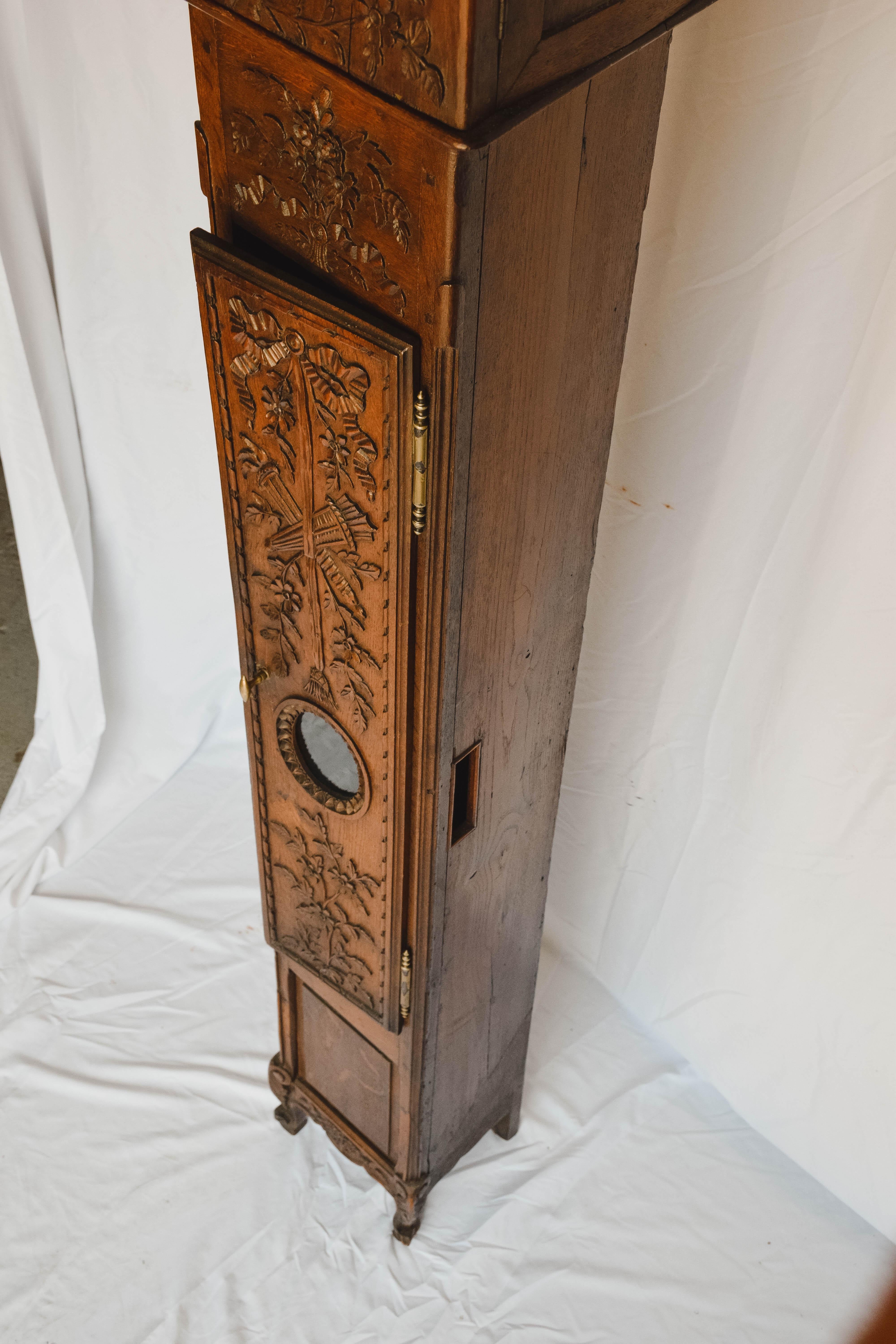 Superb Carved 18th c French Lantern Clock Case with Movement 6