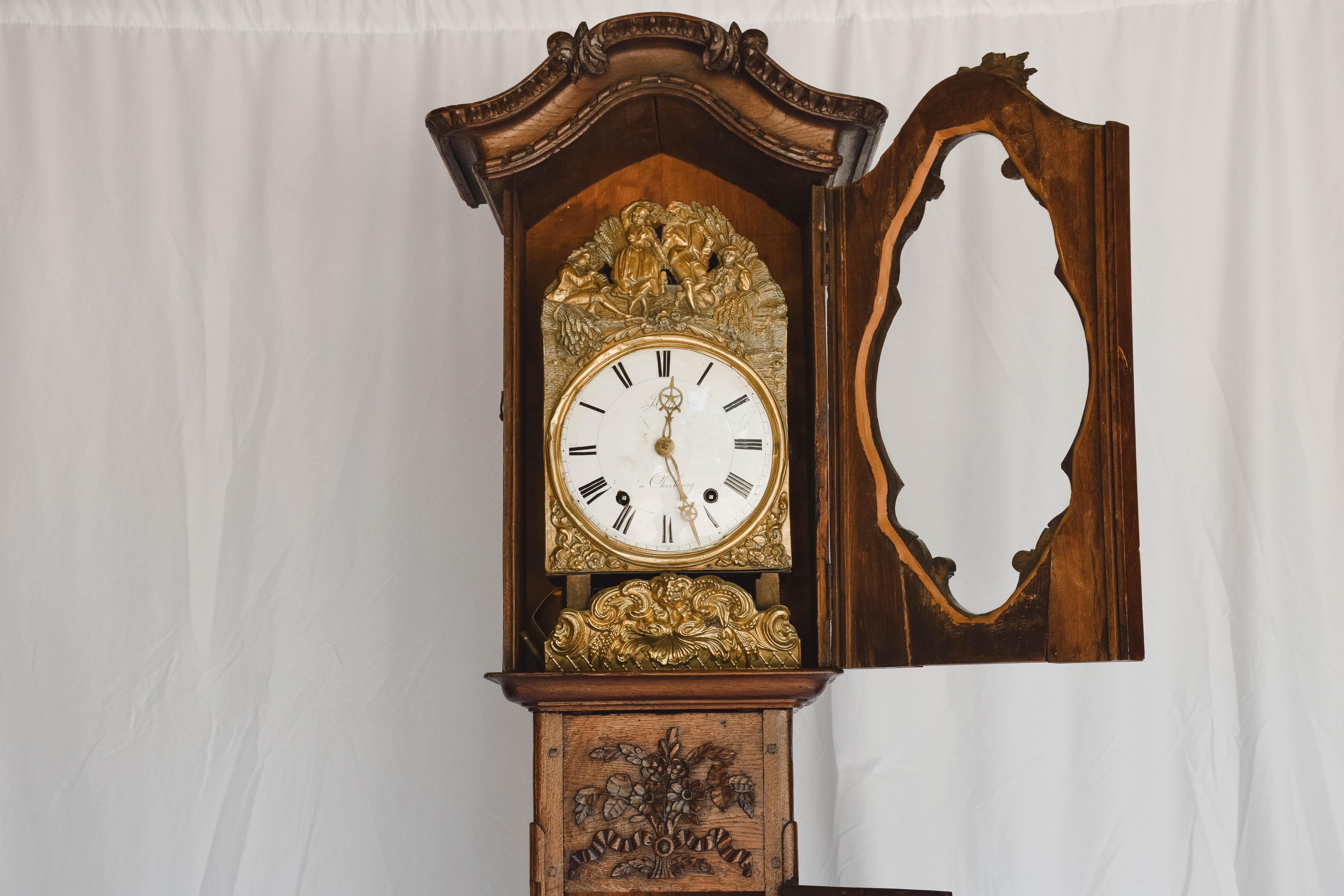 18th Century and Earlier Superb Carved 18th c French Lantern Clock Case with Movement