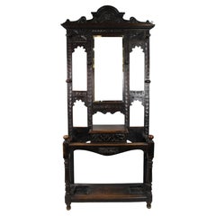Carved Oak Green Man Victorian Hall Stand