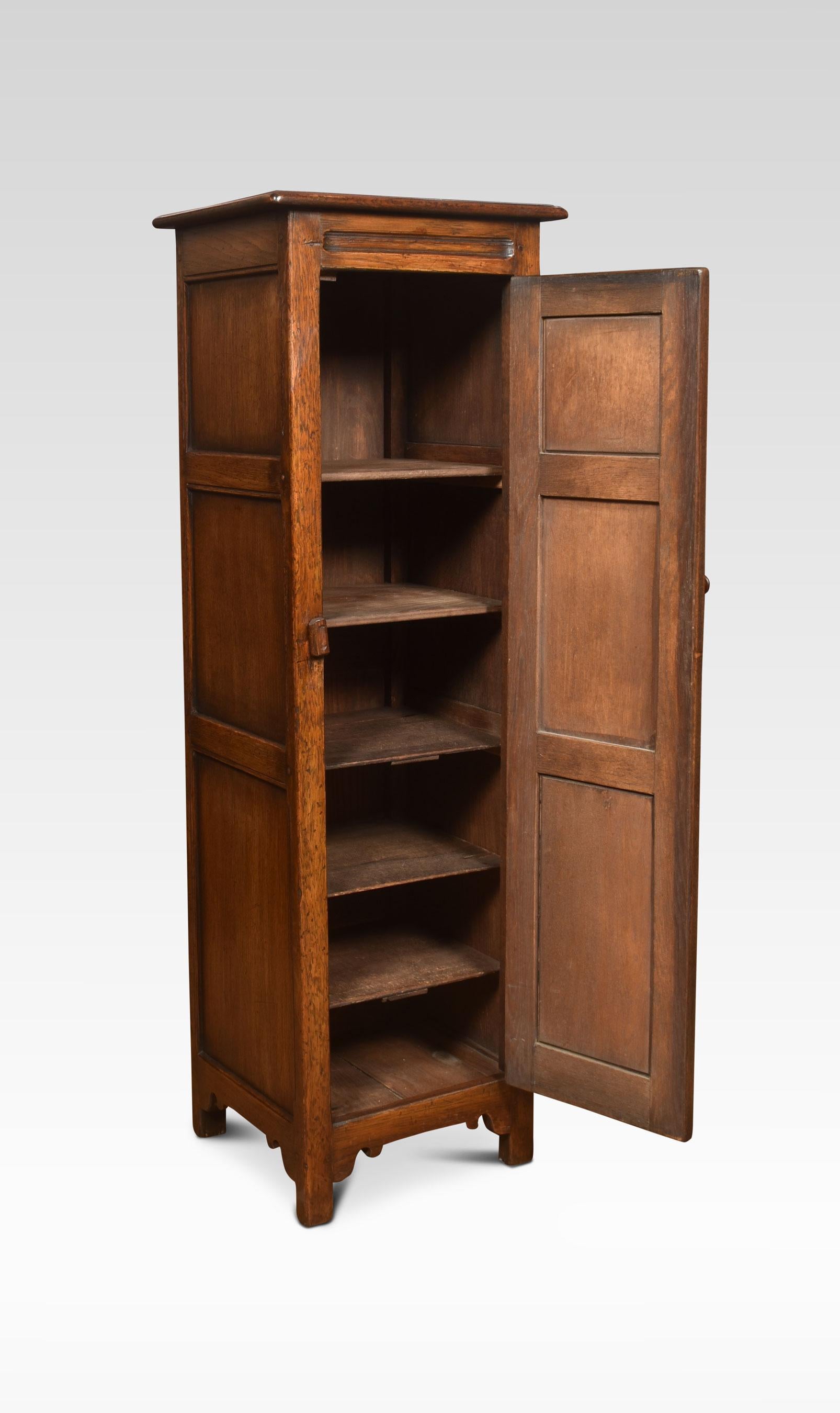 20th Century Carved Oak Hall Cupboard of Small Proportions