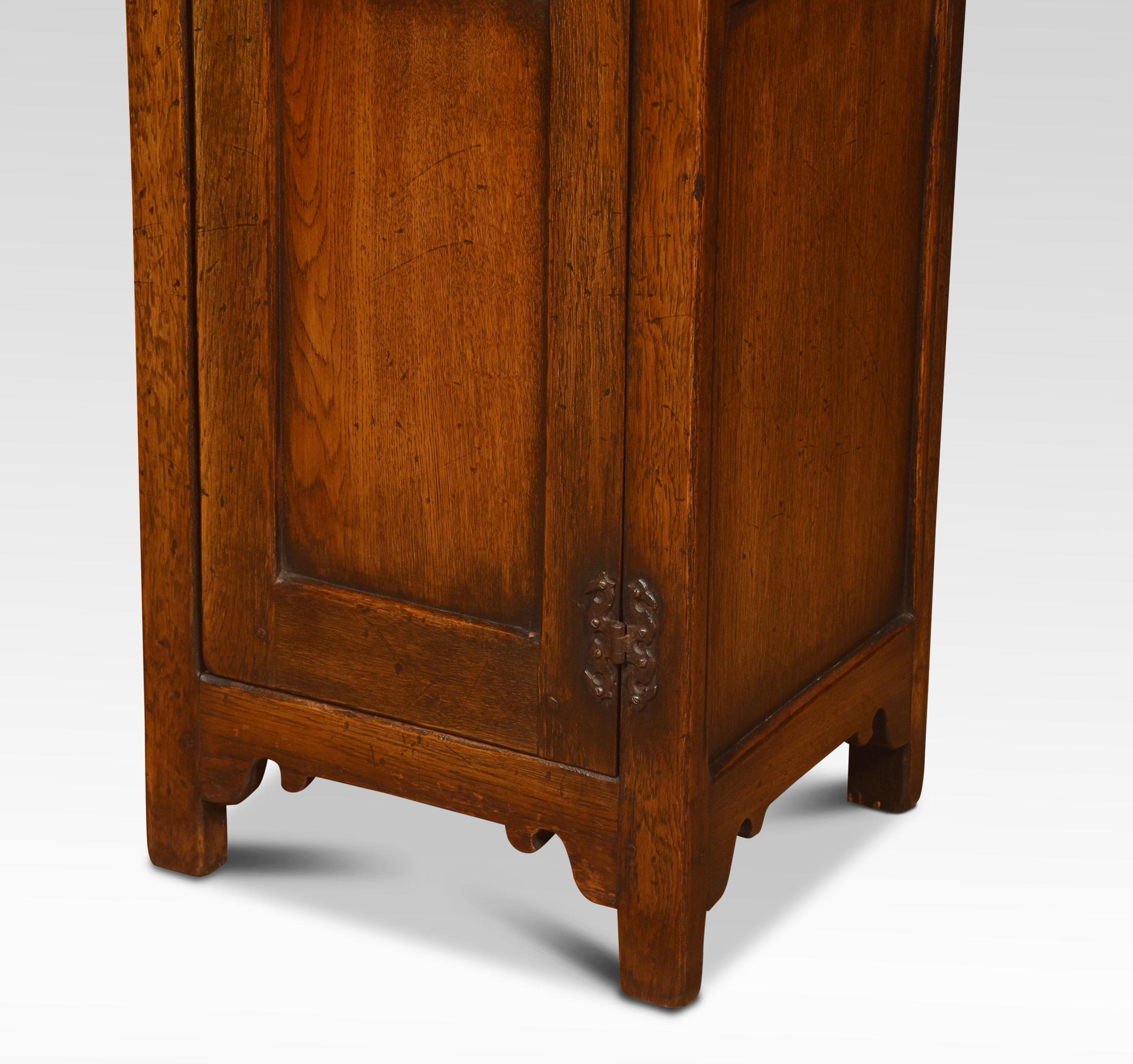 Carved Oak Hall Cupboard of Small Proportions 1