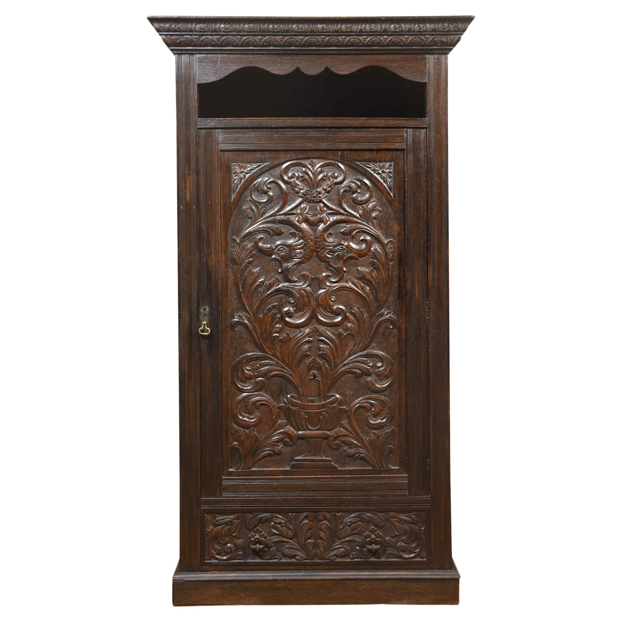 Carved Oak Hall Robe For Sale at 1stDibs