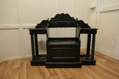 Carved Oak Hall Seat, with 2 Stick Stands