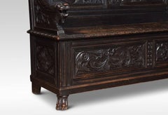 Carved Oak Hall Settle