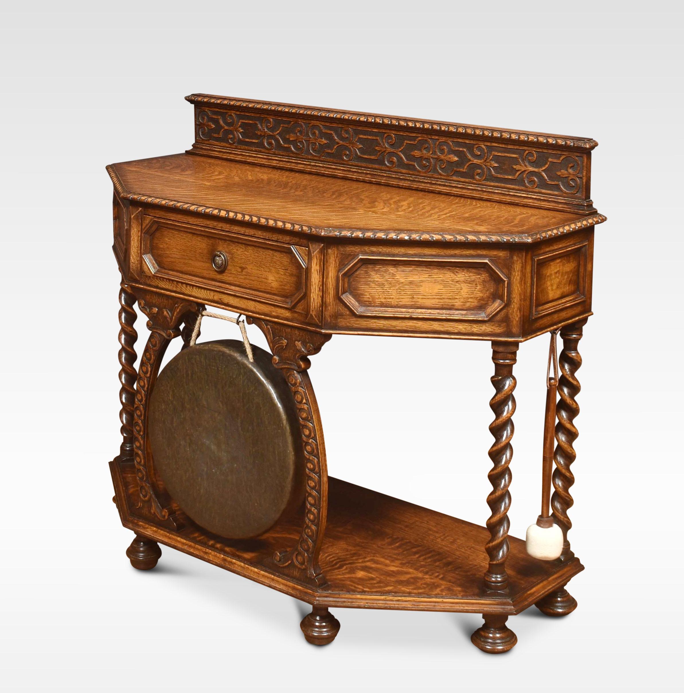 British Carved Oak Hall Table