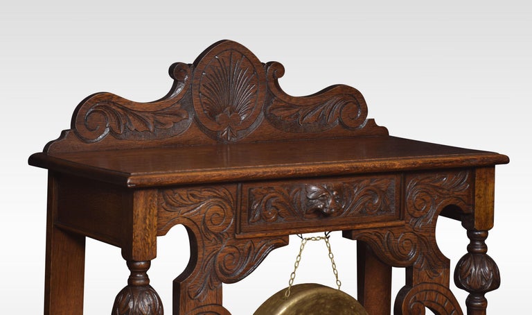 20th Century Carved Oak Hall Table For Sale
