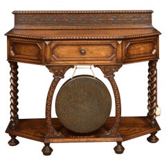 Antique Carved Oak Hall Table