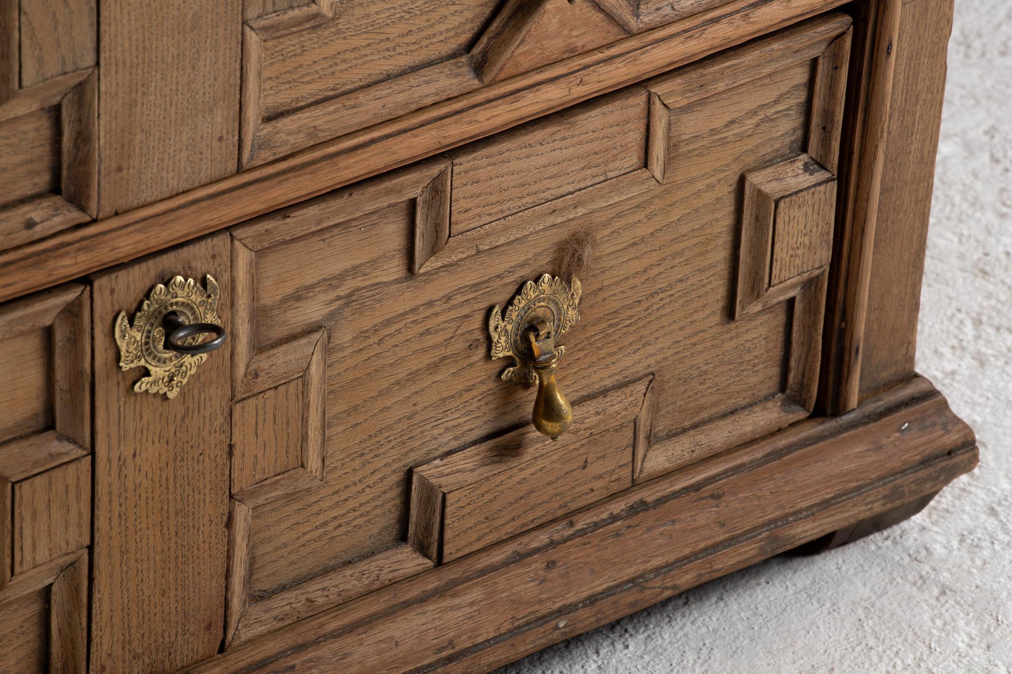 Carved Oak Jacobean Revival Chest of Drawers, English, 19th Century For Sale 7