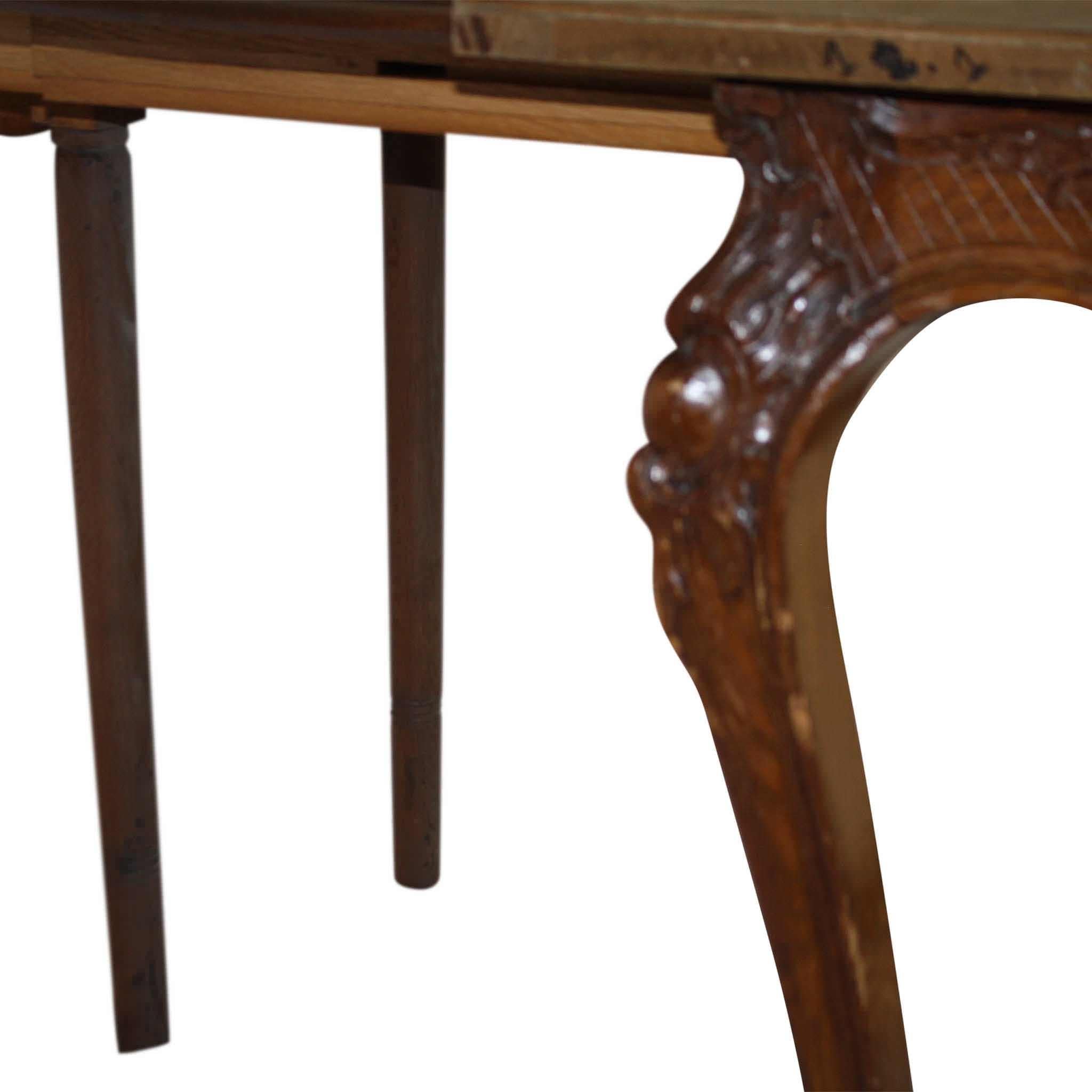 Carved Oak Louis XV Dining Room Table and Chairs, Seven Piece Set, circa 1890 in vendita 5