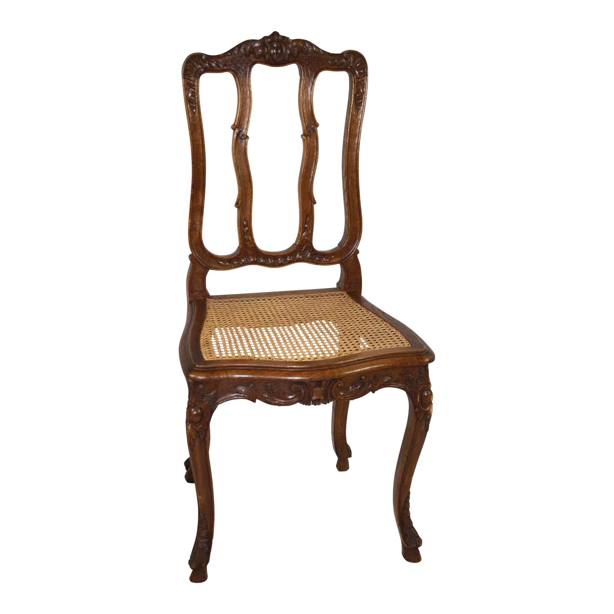 Intagliato Carved Oak Louis XV Dining Room Table and Chairs, Seven Piece Set, circa 1890 in vendita