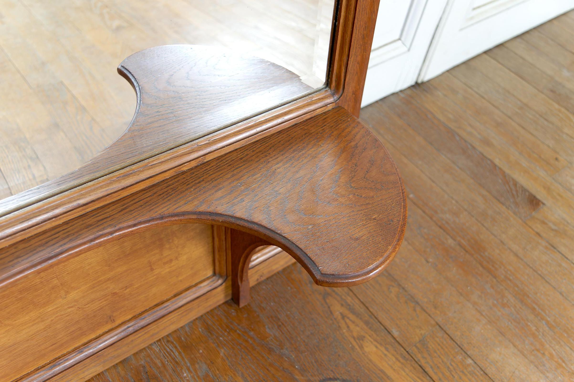 Specchio in Oak intagliato sul tema della vite, di Gauthier-Poinsignon, Art Nouveau in vendita 1