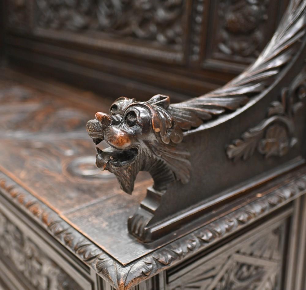You are viewing an English hand carved monks bench - also sometimes referred to as a settle
These are a great piece for the hall as the bench opens up to reveal all the storage area, great for shoes and boots
Classic farmhouse meets castle look to
