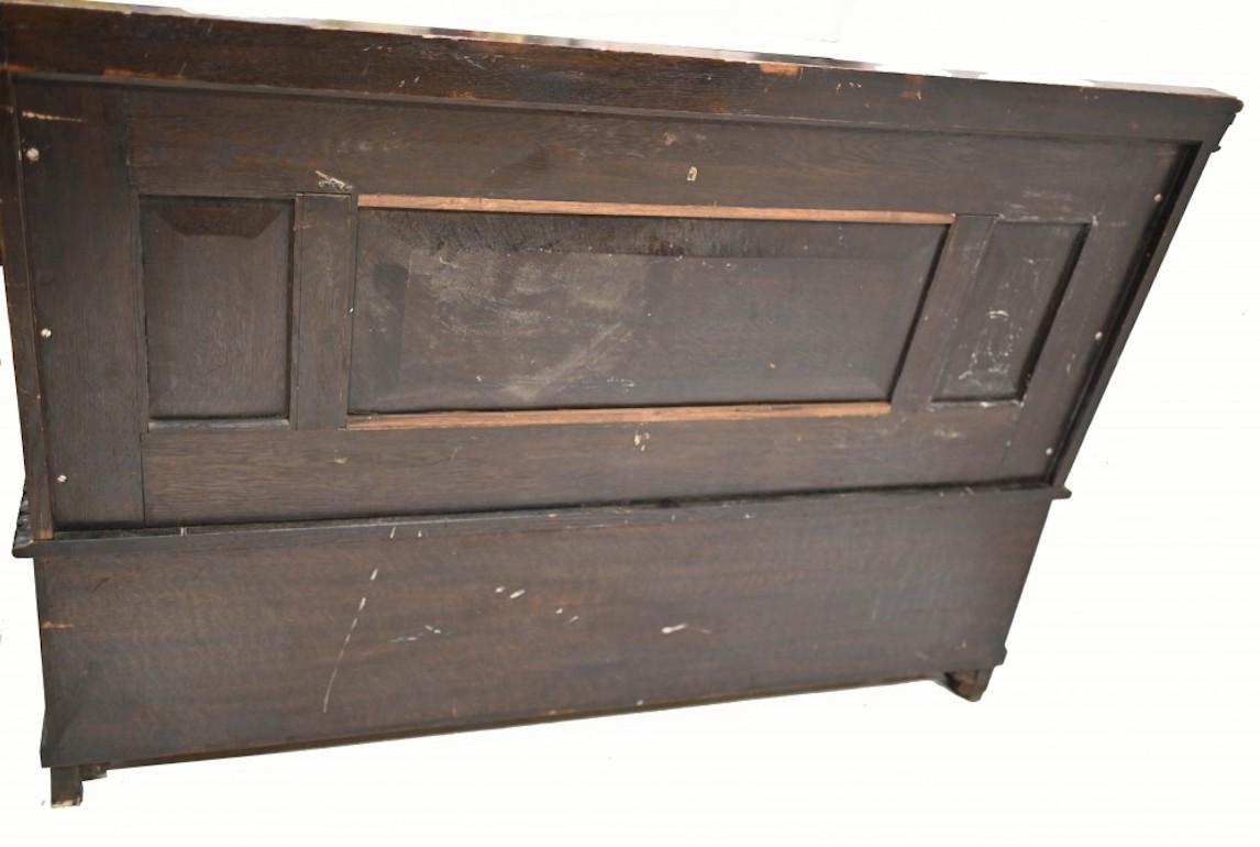 Carved Oak Monks Bench English Settle Antique 1880 1