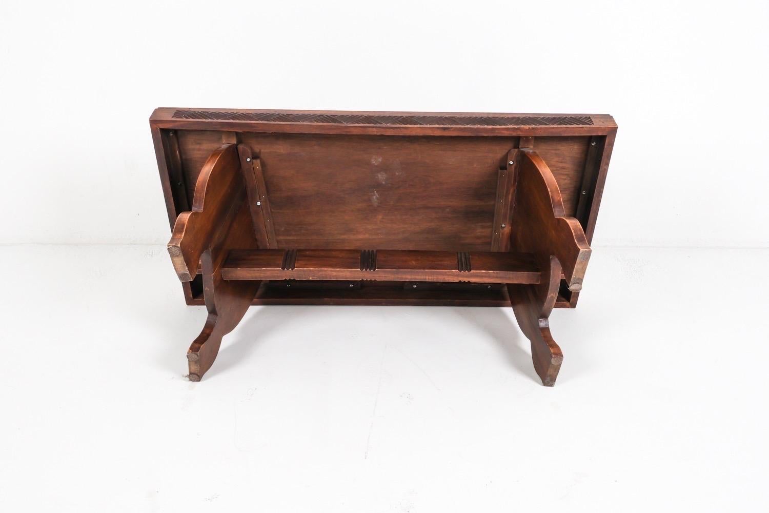 Carved Oak Moorish Style Coffee Table 3