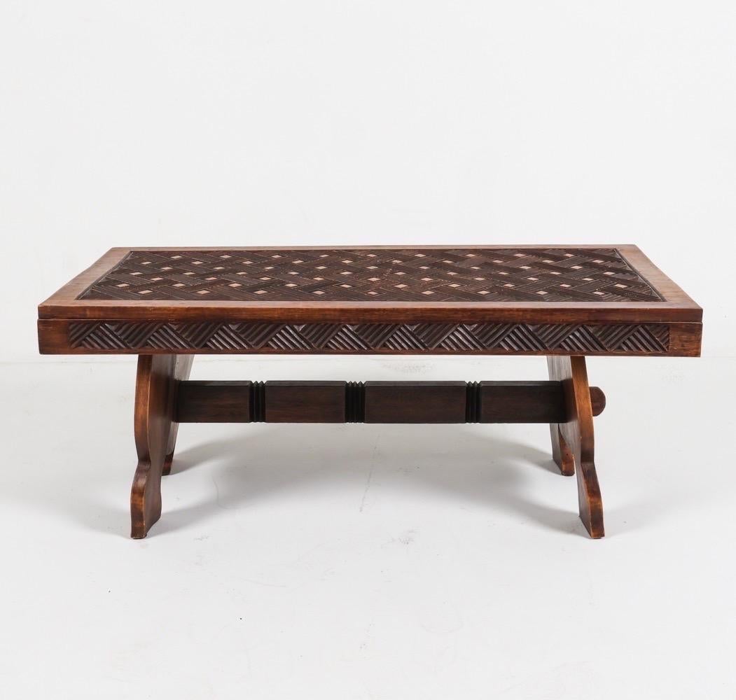 Carved Oak Moorish Style Coffee Table 10