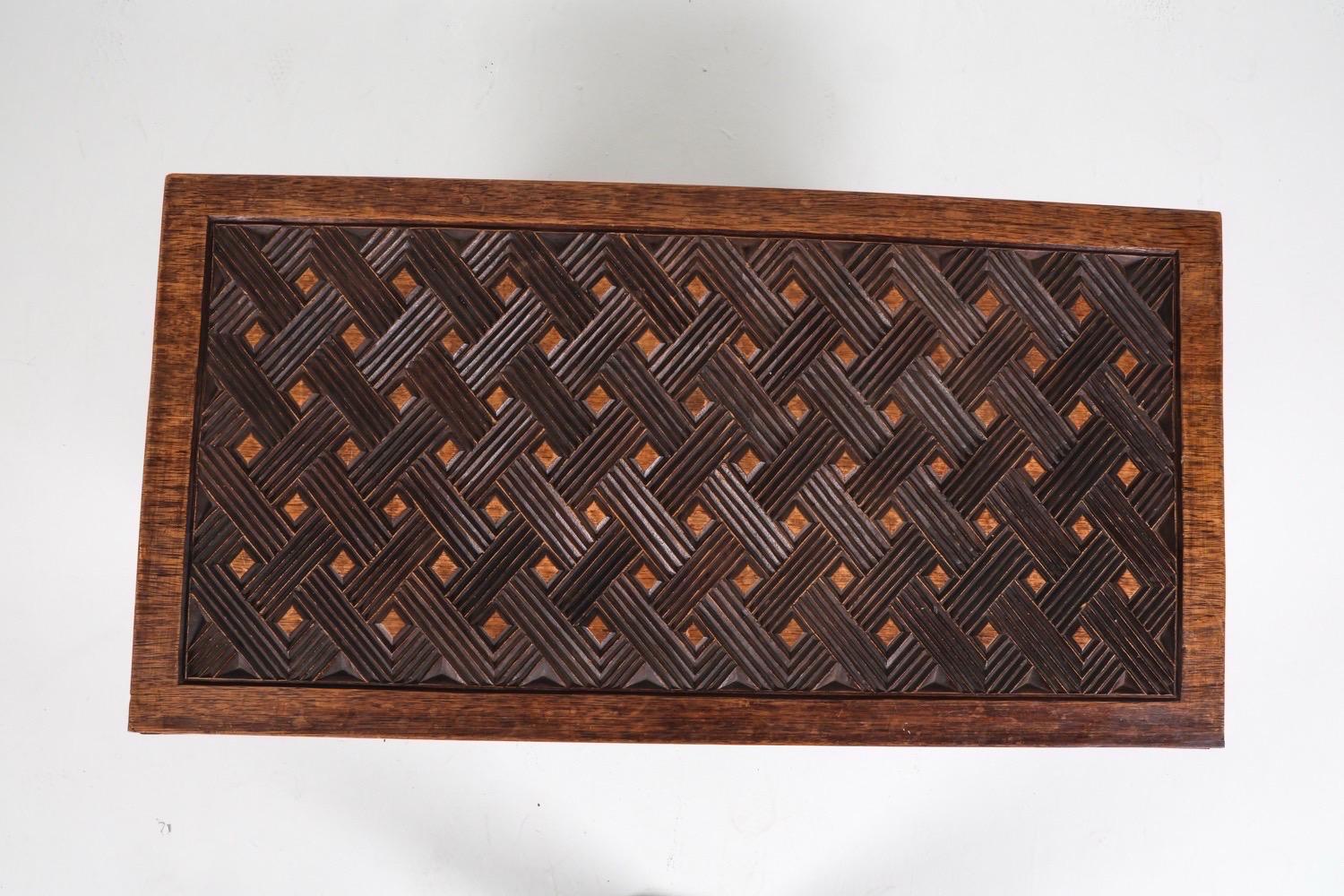 Bohemian Carved Oak Moorish Style Coffee Table