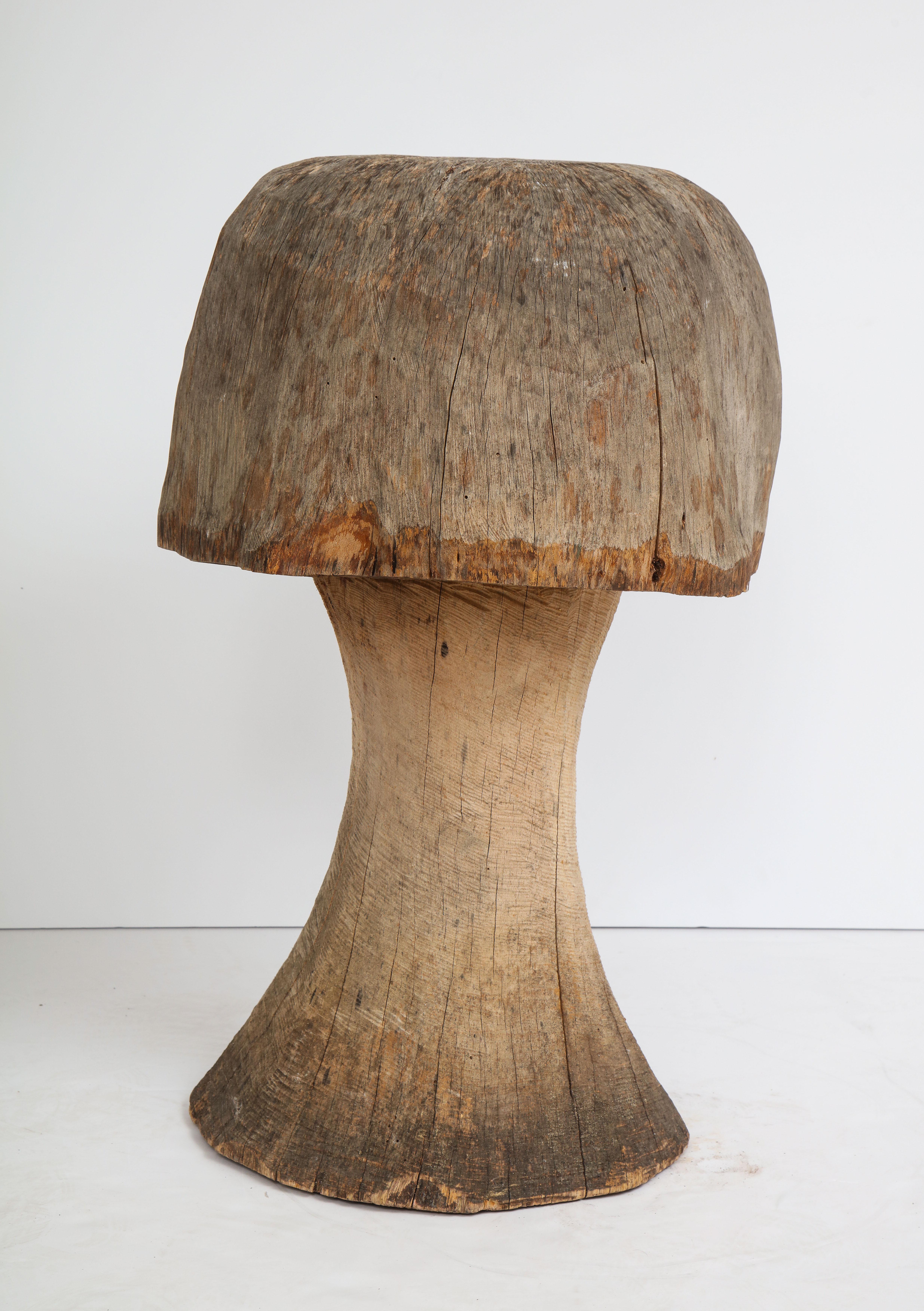 French Carved Oak Mushroom For Sale