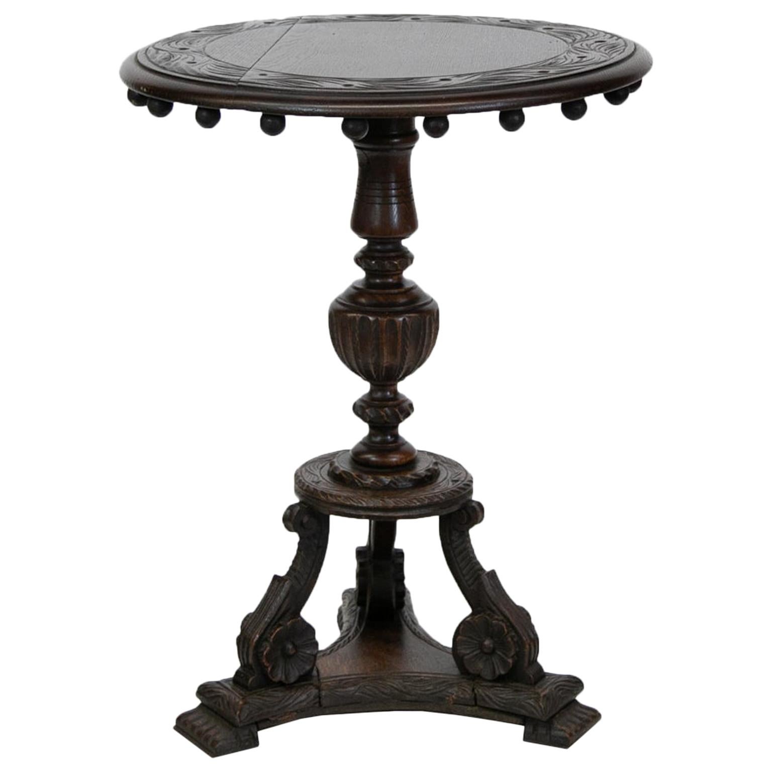 Carved Oak Occasional Table