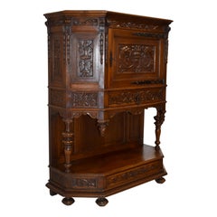 Eintüriger Schrank aus geschnitzter Eiche, um 1910