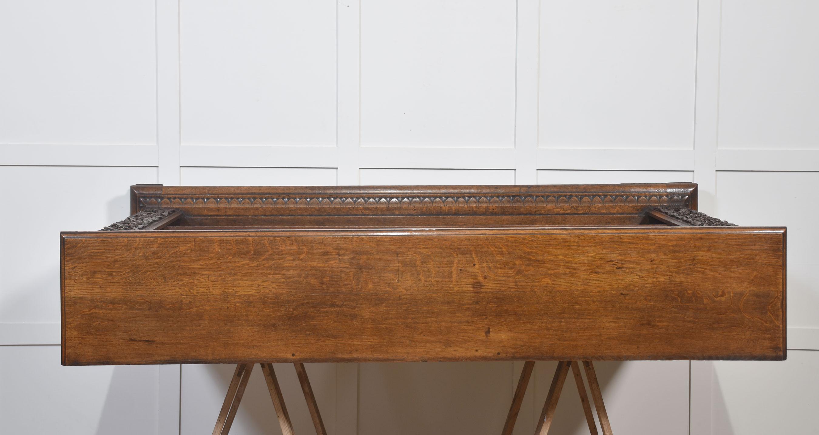 Carved Oak Open Bookcase For Sale 5