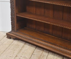Carved Oak Open Bookcase