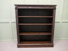 Carved Oak Open Bookcase. The bookcase is good quality