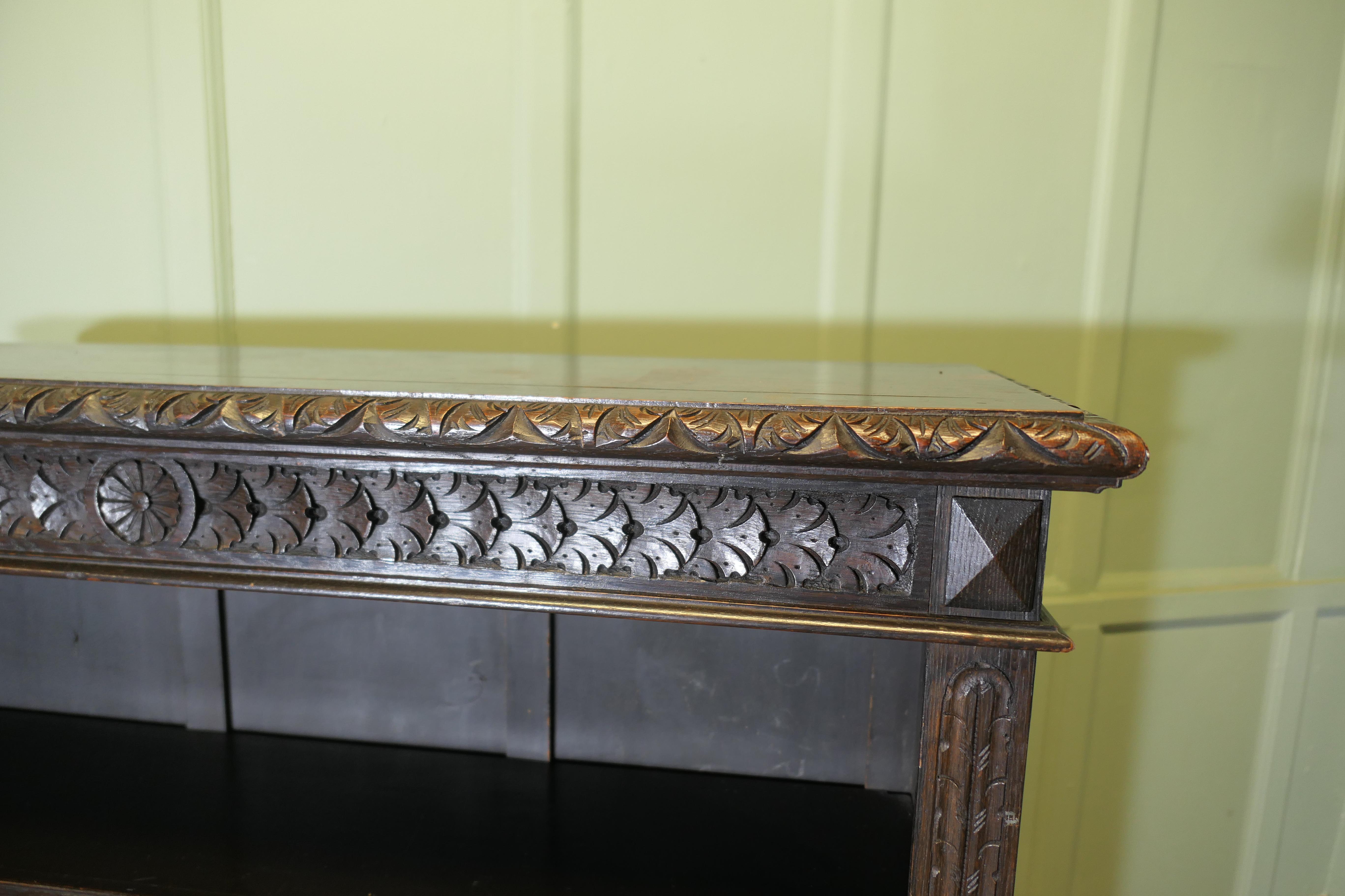 Carved Oak Open Bookcase. The bookcase is good quality im Angebot 2