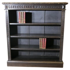 Carved Oak Open Bookcase. The bookcase is good quality