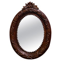 Carved Oak Oval Wall Mirror  A lovely piece