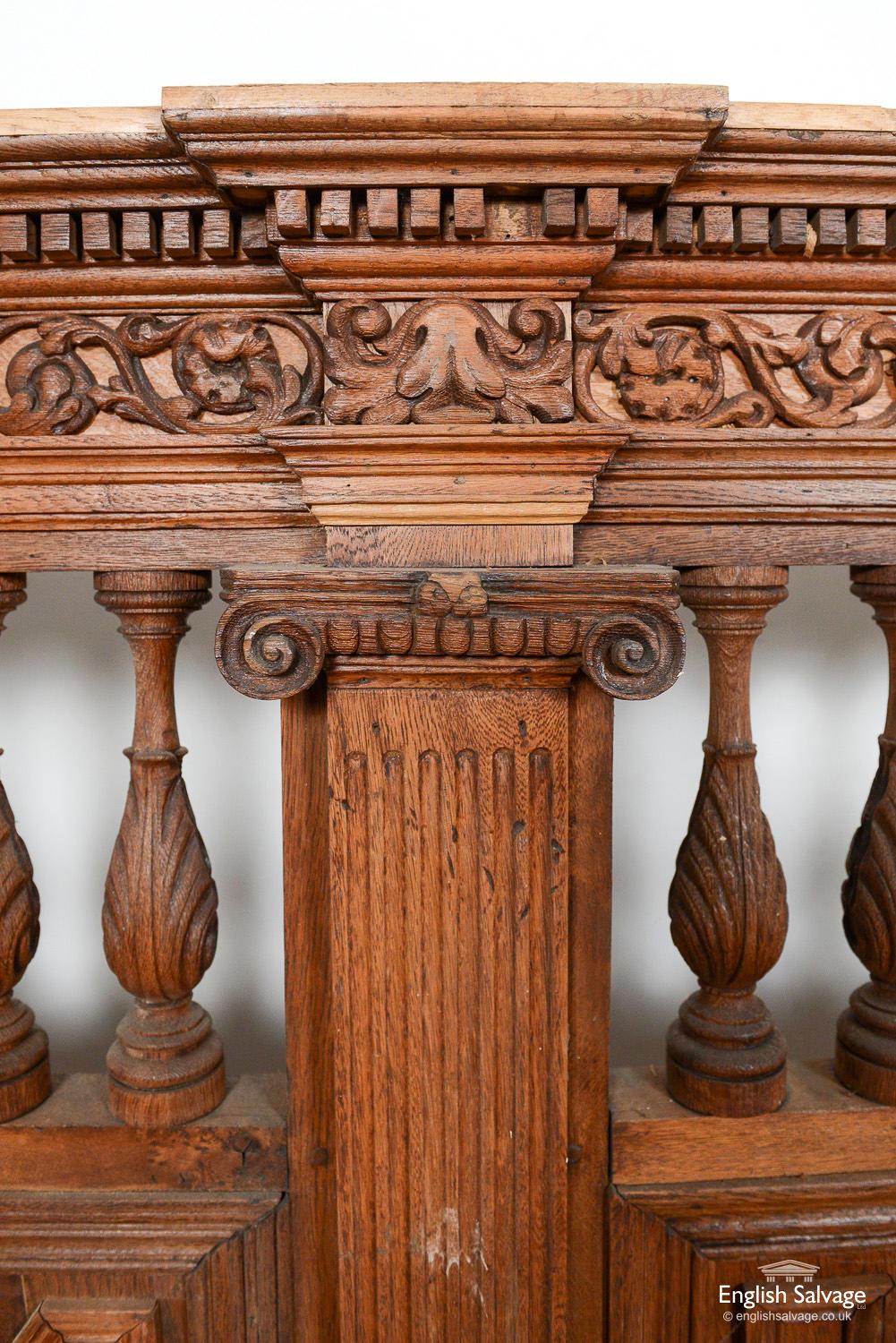 Carved Oak Panels with Ionic Pillars, 19th Century In Good Condition For Sale In London, GB