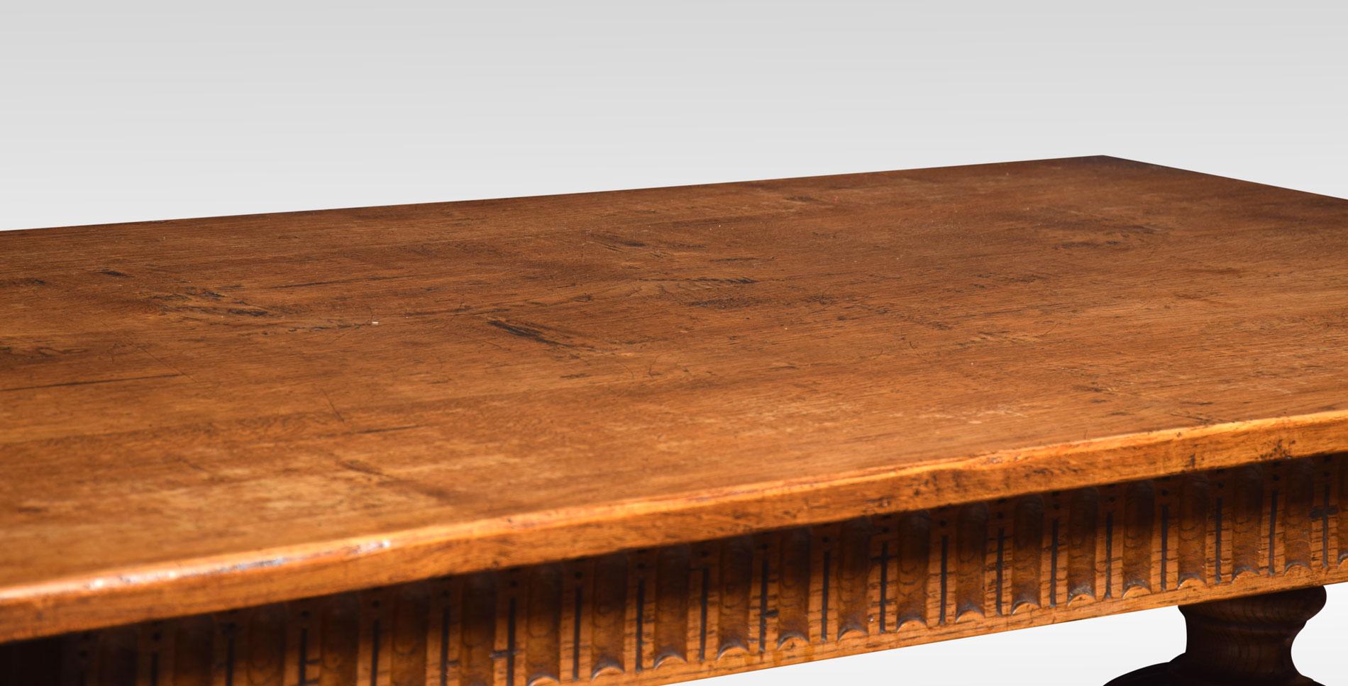 British Carved Oak Refectory Table