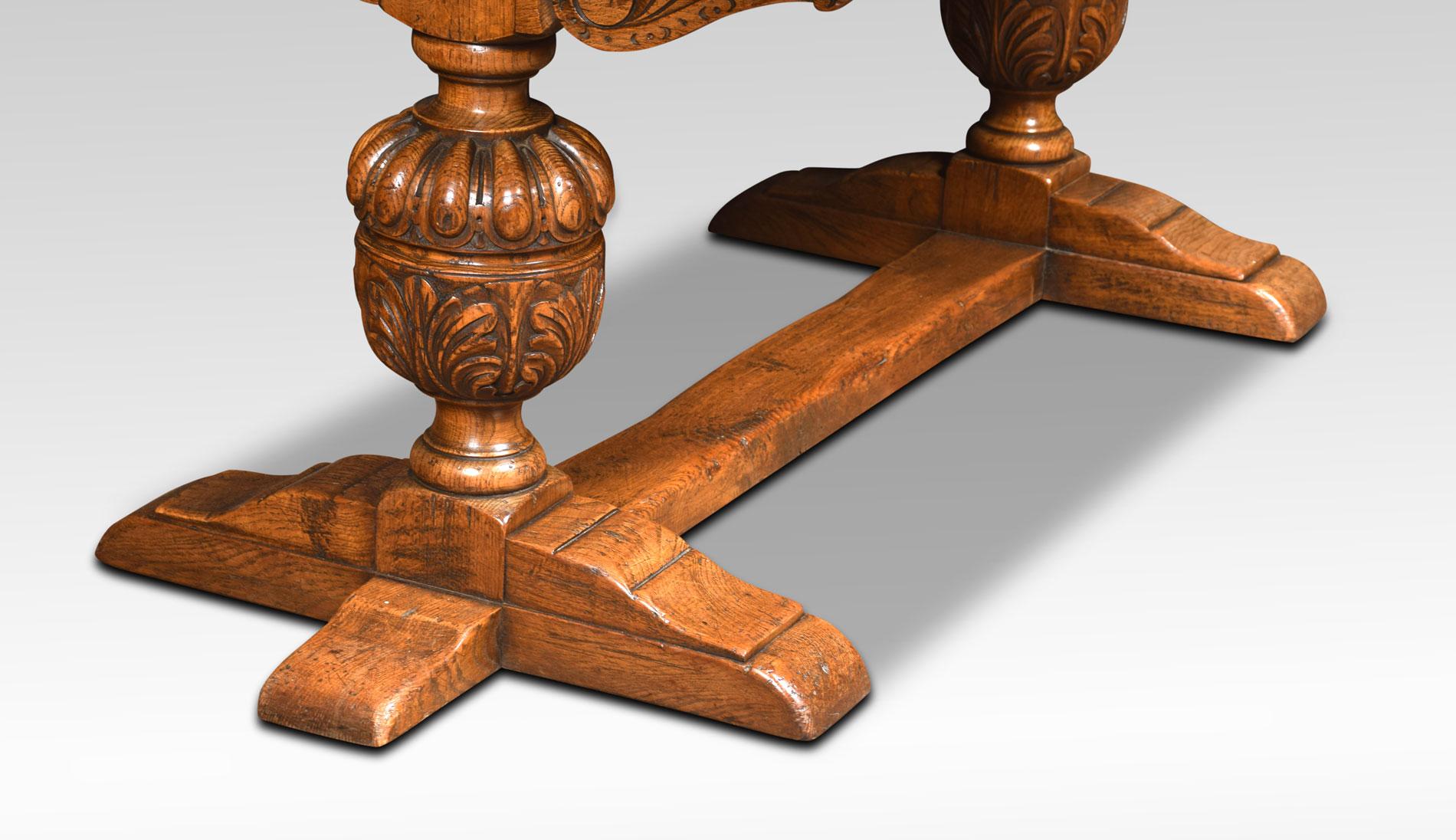 Carved Oak Refectory Table 1
