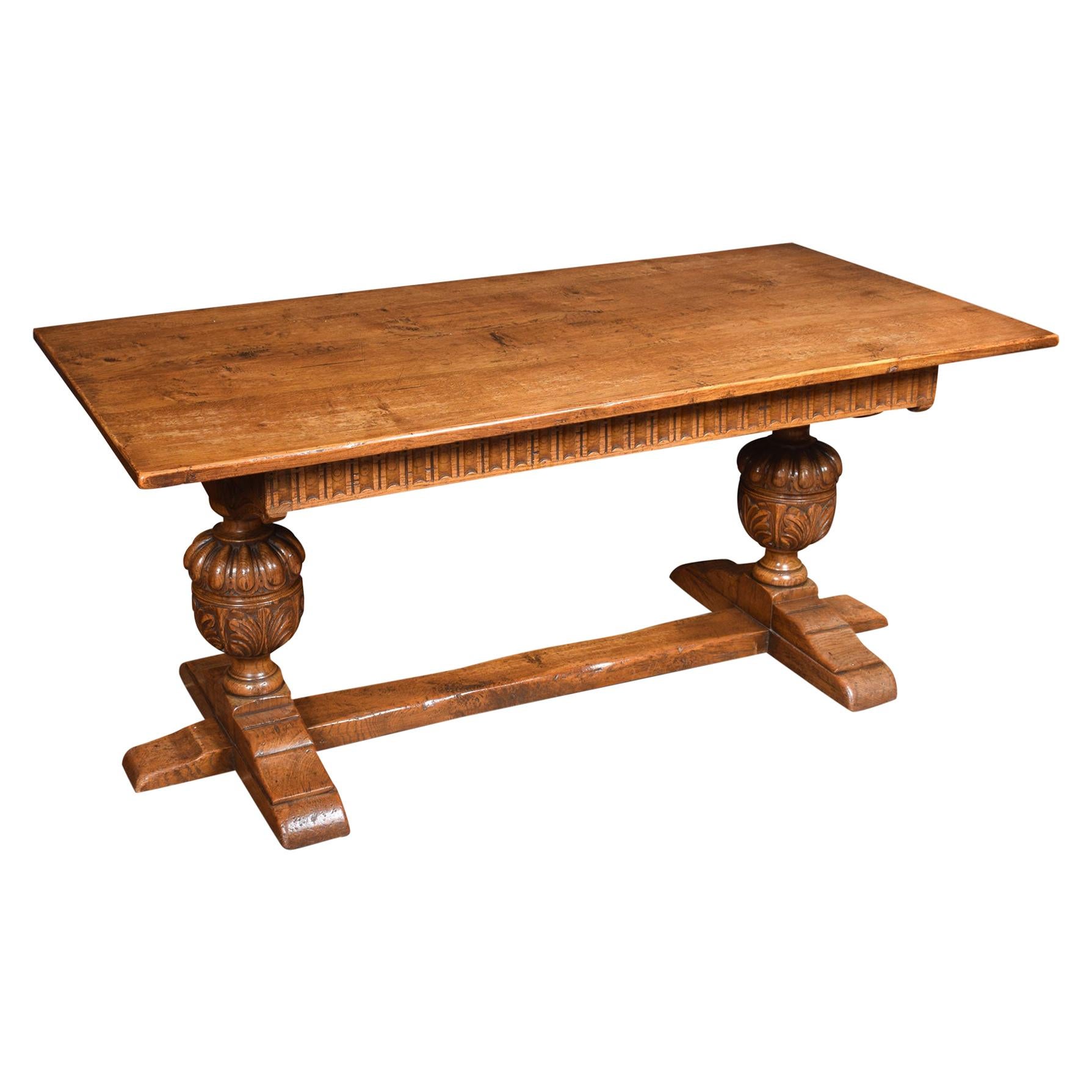 Carved Oak Refectory Table