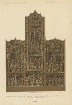 Carved Oak Retable of 1500, Saint Germain l'Auxerrois, Paris, 1851