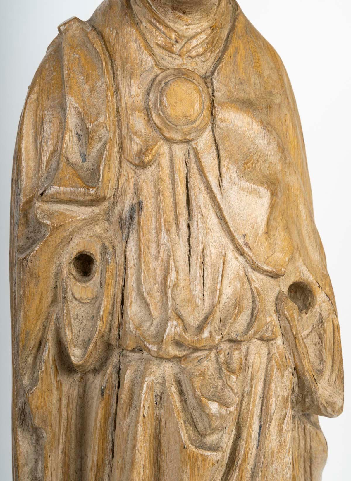 Luigi XV Scultura in Oak intagliata raffigurante Saint Louis de Gonzague, XVIII secolo. in vendita