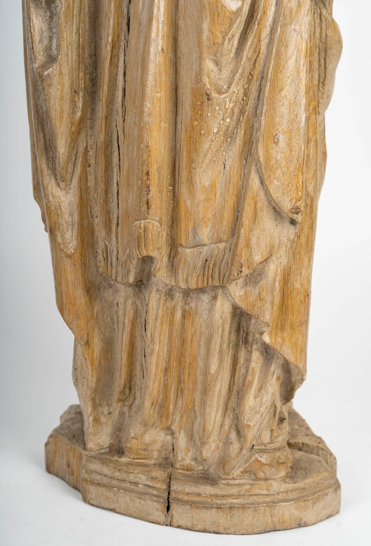 Italiano Scultura in Oak intagliata raffigurante Saint Louis de Gonzague, XVIII secolo. in vendita