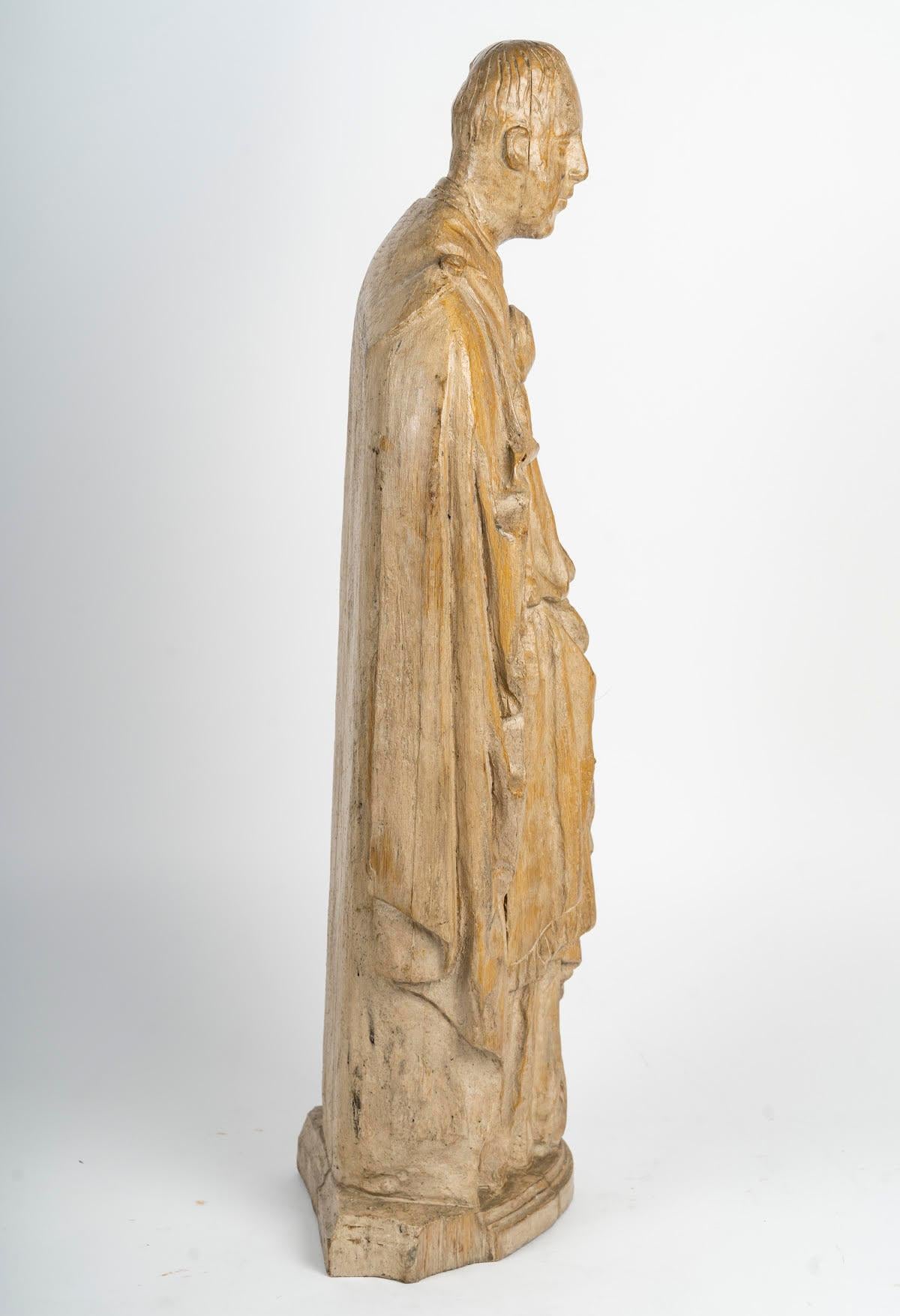 Scultura in Oak intagliata raffigurante Saint Louis de Gonzague, XVIII secolo. In condizioni buone in vendita a Saint-Ouen, FR