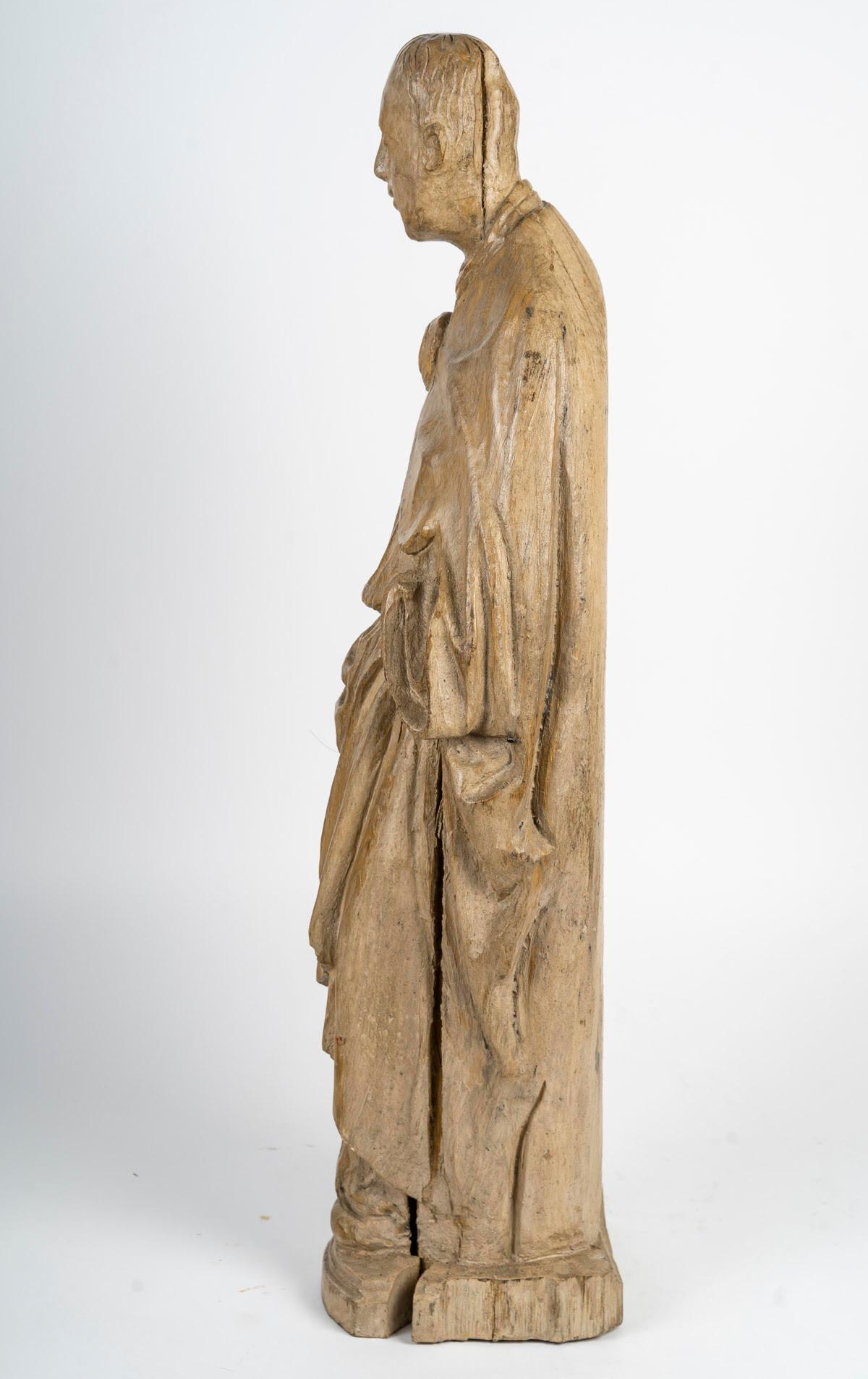 Quercia Scultura in Oak intagliata raffigurante Saint Louis de Gonzague, XVIII secolo. in vendita