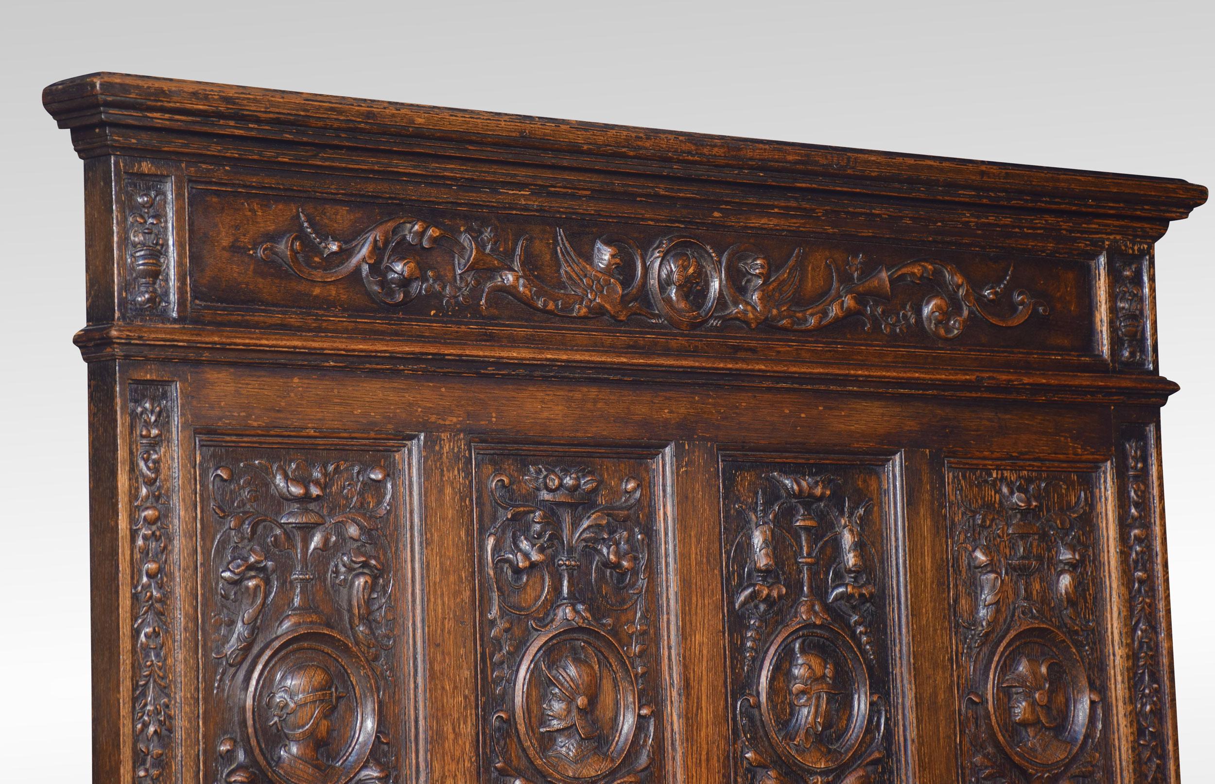 19th Century Carved Oak Settle in the 17th Century Style