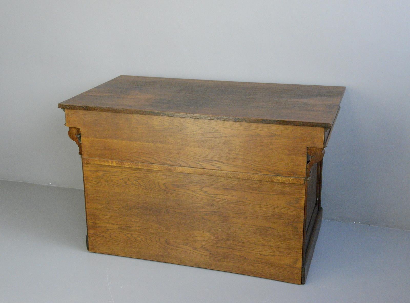 Carved Oak Shop Counter Drawers Circa 1910 8